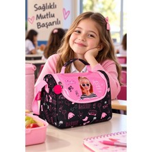 Barbie Kız Çocuk Pembe Termal Beslenme Çantası Okul Yemek Çantası Günlük Kullanım 22X20X12 cm