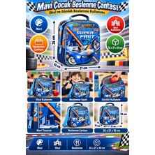 Hot Wheels Mavi Beslenme Çantası Çocuk Öğrenci Okul Yemek Çantası Günlük Kullanım 26X21X10 cm