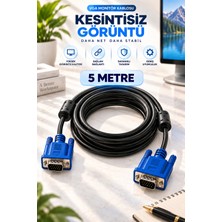 Pemberton VGA Görüntü Kablosu 15 Pin Erkek Erkek Bilgisayar Monitör Bağlantı Kablosu 5 Metre
