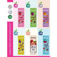 Mixmey Karma 3 Meyve Bar 18 Adet | Sağlıklı Atıştırmalıklar – Vegan, Glutensiz, Koruyucusuz 20gr X 18 Adet