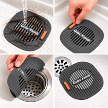 Jetfast 2 Adet Süzgeçli Lavabo Banyo Gider Koruyucu Esnek Süzgeç Silikon Mat