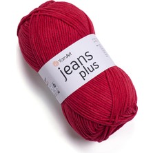 Yarnart Jeans Plus Kırmızı Koton Yazlık Tüylenmez El Örgü Ipi 90