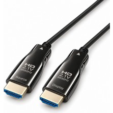 PrimeX Plus Primex Px-Fbrhd5 HDMI 2.1 Aktif Fiber Optik Kablo 5 Metre, 8k 60Hz 4K 120Hz 1080P 240Hz, 48GBPS Earc Dynamic Hdr Vrr Allm Destekli, Source-Dısplay Yönlü Aoc HDMI Kablosu