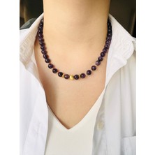 Devi Fashion Ametist 8 mm Doğaltaş Kolye 45 cm