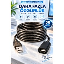 USB Uzatma Kablosu 25 Metre Erkek Dişi Extension USB A Uzatma Kablosu Örgülü Kablo Yüksek Hızlı Veri Aktarımı