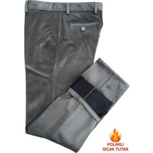 Gambia Outdoor's Erkek Rahat Kesim Yüksek Kalite Klasik Kışlık Kalın Içi Polarlı Termal Kadife Pantolon Baba Fitilli