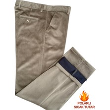 Gambia Outdoor's Erkek Rahat Kesim Yüksek Kalite Klasik Kışlık Kalın Içi Polarlı Termal Kadife Pantolon Baba Fitilli