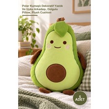 Yenilig 5 Adet Avokado Yastık – Polar Kumaşlı Dekoratif Yastık ve Uyku Arkadaşı, Dolgulu Pillow, Plush Cushion