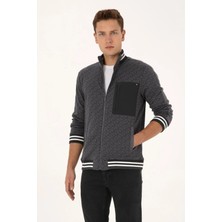 U.S. Polo Assn. Erkek Regular Fit Gri Fermuarlı Örme Hırka 50309985-VR024