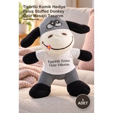 Yenilig 1 Adet Oyuncak Peluş Eşek – Tişörtlü Komik Hediye Peluş Stuffed Donkey Özür Mesajlı Tasarım