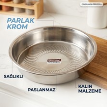 Çelik Paslanmaz Krom Leğen 62 cm  / Hamur Leğeni / Salça Leğeni / Çok Amaçlı Leğen