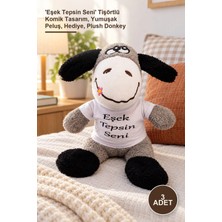 Yenilig 3 Adet Peluş Oyuncak Eşek – 'eşek Tepsin Seni' Tişörtlü Komik Tasarım, Yumuşak Peluş, Hediye, Plush Donkey