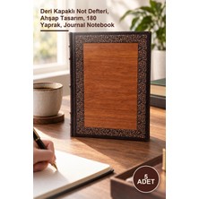 Yenilig 5 Adet Ahşap Deri Defter – Deri Kapaklı Not Defteri, Ahşap Tasarım, 180 Yaprak, Journal Notebook
