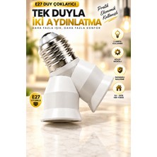 E27 Duy Adaptörü 2'li E27 Ampul Duy Çoklayıcı 45 Derece Açılı Ampul Soketi
