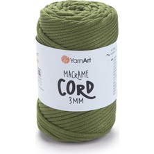 Yarnart Macrame Cord 3 mm Zeytin Yeşili Makrame Ipi 787