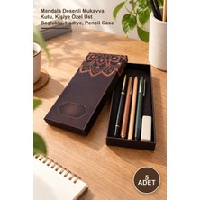Yenilig 5 Adet Kalem Kutusu – Mandala Desenli Mukavva Kutu, Kişiye Özel Üst Boşluklu, Hediye, Pencil Case