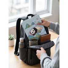 Mare Accessories Panda Figürlü Mavi Renk En 14 Boy 20 cm Çizgili Not Defteri