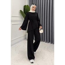 Esra Butik Asimetrik Tunik Pantolonlu Tesettür Ikili Takım