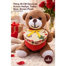 Yenilig 3 Adet Hediyelik Kahverengi Ayıcık – Peluş 25 cm Oyuncak, Kutulu Hediye, Teddy Bear, Brown Plush