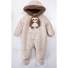 Bebek Vadisi Panda İçi Peluş Patikli Kar Kapüşonlu Kışlık Kız Erkek Bebek Astronot Tulum Kozmonot Mont Çocuk