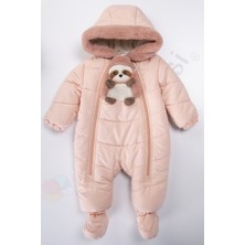 Bebek Vadisi Panda İçi Peluş Patikli Kar Kapüşonlu Kışlık Kız Erkek Bebek Astronot Tulum Kozmonot Mont Çocuk