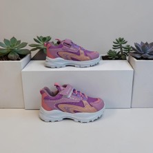 Almera Kids 620 Lila - Pudra Cırtlı Kız Çocuk Spor Ayakkabı