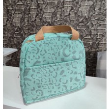 Senacacollection Leopar Desenli Kadife Isı Yalıtımlı Beslenme Çantası 23,5X21 cm