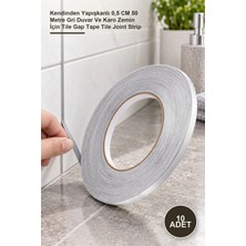 Yenilig 10 Adet Fayans Arası Şerit Bant – Kendinden Yapışkanlı 0,5 cm 50 Metre Gri Duvar ve Karo Zemin Için Tile Gap Tape Tile Joint Strip