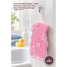 Yenilig 3 Adet Bebek Peeling Banyo Süngeri – Yüksek Kaliteli Sünger, Nazik Peeling ve Ovma Için Duş, Baby Exfoliating Sponge