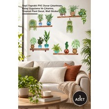Yenilig 3 Adet Tropikal Bitkiler Duvar Stickerı – Yeşil Yapraklı Pvc Duvar Çıkartması, Kolay Uygulama ve Çıkarma, Tropical Plant Decal, Wall Sticker