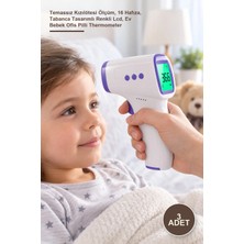 Yenilig 3 Adet Dijital Ateş Ölçer – Temassız Kızılötesi Ölçüm, 16 Hafıza, Tabanca Tasarımlı Renkli Lcd, Ev Bebek Ofis Pilli Thermometer