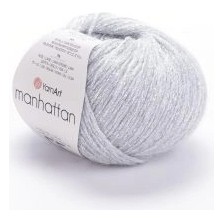 Yarnart Manhattan Açık Gri Metalik Simli Kışlık Ip 901