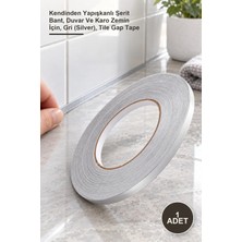 Yenilig 1 Adet Fayans Arası Izolasyon Bandı – Kendinden Yapışkanlı Şerit Bant, Duvar ve Karo Zemin Için, Gri (Silver), Tile Gap Tape