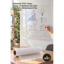Yenilig 4 Adet Kendinden Yapışkanlı Şeffaf Tahta Filmi – Silinebilir Pvc Yüzey, Duvar ve Mobilya Için Self Adhesive Whiteboard Film