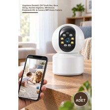 Yenilig 1 Adet Wi-Fi Ev Güvenlik Kamerası – Uygulama Destekli, Çift Taraflı Ses, Gece Görüş, Hareket Algılama, 360 Derece Panoramik Hd, Ip Camera Wıfı Home Camera