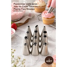 Yenilig 1 Adet Profesyonel Pasta Dekorasyon Seti – Paslanmaz Çelik Uçlar, Yazı ve Çiçek Tasarımı, Piping Tips Nozzles
