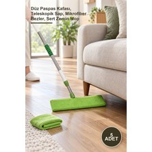 Yenilig 5 Adet Teleskopik Mikrofiber Paspas – Düz Paspas Kafası, Teleskopik Sap, Mikrofiber Bezler, Sert Zemin Mop