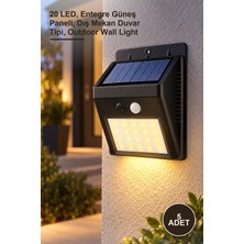 Yenilig 5 Adet Sarı Gün Işıklı Solar Duvar Lambası – 20 Led, Entegre Güneş Paneli, Dış Mekan Duvar Tipi, Outdoor Wall Light