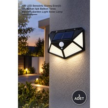 Yenilig 3 Adet Solar Bahçe Aydınlatma Lambası – 100 LED Sensörlü Güneş Enerjili Dış Mekan Işık Balkon Teras Pencere Garden Light Solar Lamp