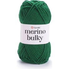 Yarnart Merino Bulky Koyu Yeşil Kışlık Kalın El Örgü Ipi 338