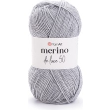 Yarnart Merino De Luxe 50 Açık Gri Yün El Örgü Ipi 282