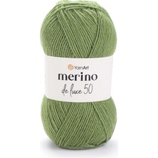 Yarnart Merino De Luxe 50 Zeytin Yeşili Yün El Örgü Ipi 098