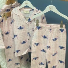 Dereff Stitch Önden Düğmeli Pijama Takımı 3-4 Yaş