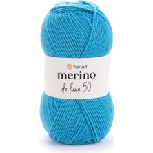Yarnart Merino De Luxe 50 Turkuaz Yün El Örgü Ipi 235