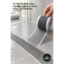 Yenilig 2 Adet Gider Süzgeci ve Sineklik Tamir Kiti – 12 cm x 4 Metre Saç Yakalayıcı Bandı, Drain Filter, Hair Catcher