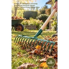 Yenilig 10 Adet Metal Bahçe Tırmığı – 14 Dişli 37 cm Çalışma Genişliği, Yeşil Boyalı Dayanıklı Gövde, Yaprak Toplama Rake Garden Rake