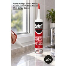 Yenilig 1 Adet Beyaz Universal Silikon – Genel Amaçlı 280 gr Kartuş, Esnek Akrilik/silikon Mastik, Derz Dolgu Sealant