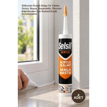 Yenilig 4 Adet Akrilik Mastik – Silikonize Esnek Dolgu ve Yalıtım Ürünü, Beyaz, Boyanabilir, Pencere Kapı Derzleri Için Sealant/caulk