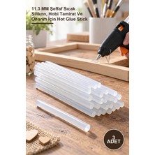 Yenilig 3 Adet Kalın Mum Silikon Çubuğu – 11.3 mm Şeffaf Sıcak Silikon, Hobi Tamirat ve Onarım Için Hot Glue Stick
