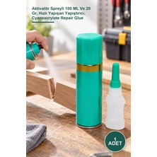 Yenilig 1 Adet Hızlı Yapıştırıcı Seti – Aktivatör Spreyli 100 ml ve 20 Gr, Hızlı Yapışan Yapıştırıcı, Cyanoacrylate Repair Glue